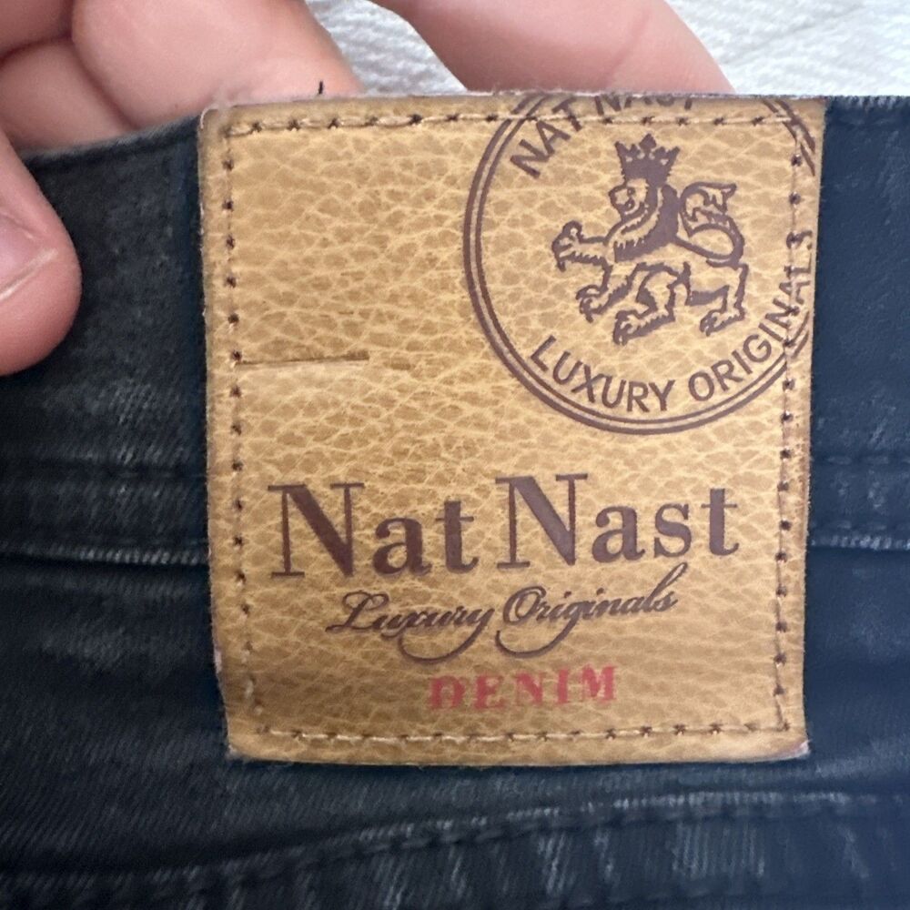 Nat Nast Men’s 36x32 Black Coated Jeans Straight Leg Denim Pants W36 L32 - Picture 13 of 13